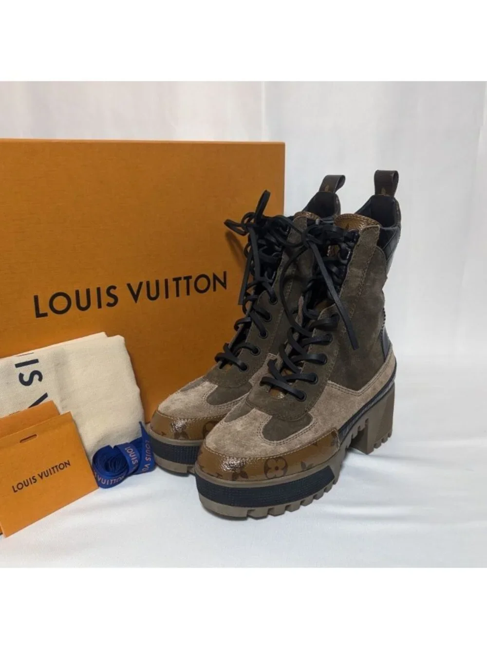 Louis Vuitton Laurie Line Monogram Reverse Ankle Boots - Picture 1 of 11